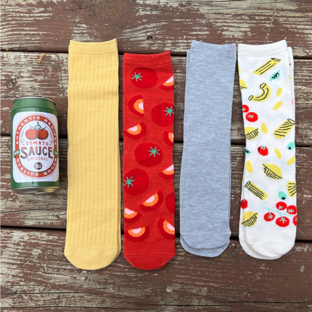 Pasta Crew Socks + 100% Iron Utensil /Trinket Holder, Culinary Art|Women Sz:9-11